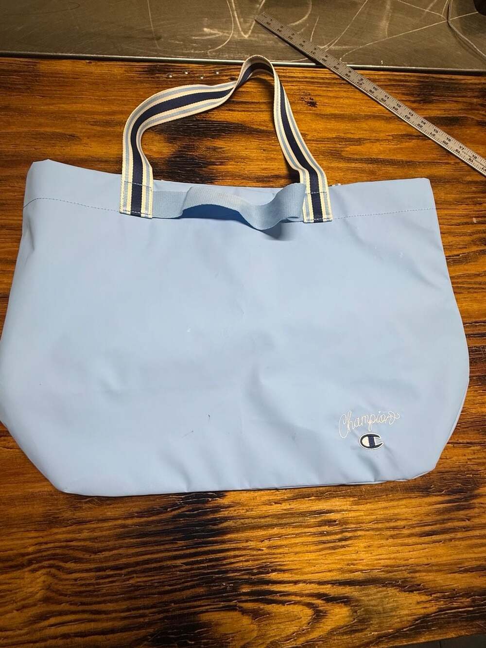 Champion Light Blue Nylon Tote Bag